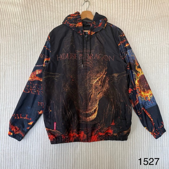 Members Only Game of Thrones House of the Dragon Hooded Windbreaker Sz M - Picture 1 of 16